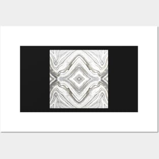 Modern Swirl Design Grey & Gold Posters and Art